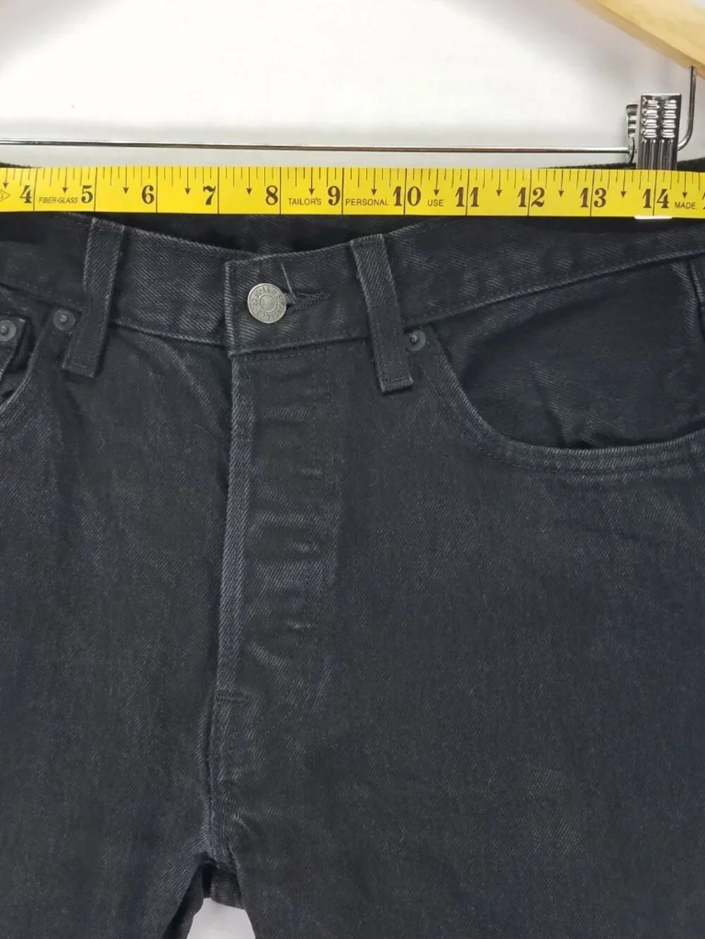Levi's 501 Jeans Men Sz 31x30.5 Black Button Fly Straight Leg Denim Regular Fit